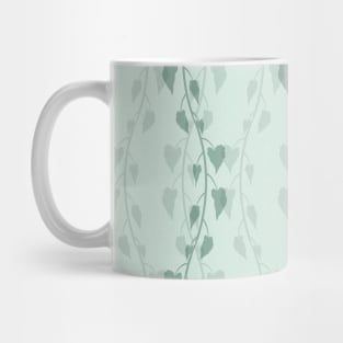 Blue-Green Ivy Branches Pattern Mug